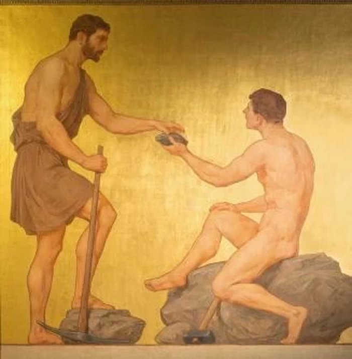 Parte del fregio distrutto nella sala colonnata del Parlamento 1